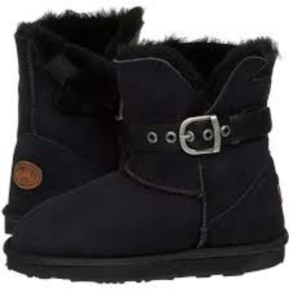 Emu Angels Lo Black Boots Sz 6